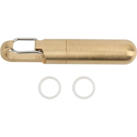 Mini couteau portable outil multifonction ouvre-boîte en laiton et acier inoxydable sans signe, à clipser sur un porte-clés pour colis et papier. (1/5)