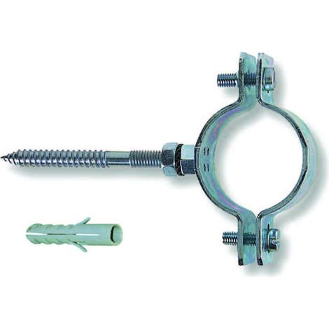 Collari pesanti in acciaio zincato per tubi - Specifiche: 11/4 p/tubi Ø mm 28/43 tassello Ø mm 10 - 10 pz