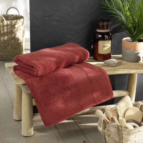 Drap de Bain 90x150 cm - 100% Coton - Terracotta (1/5)