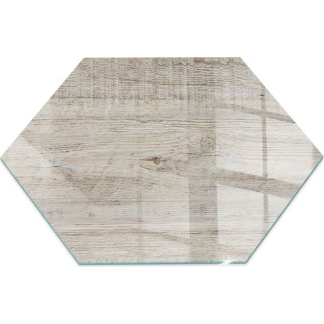 Plaque pare-feu en verre trempé pour cheminée protection du sol contre la chaleur Texture bois clair h40 cm (1/5)
