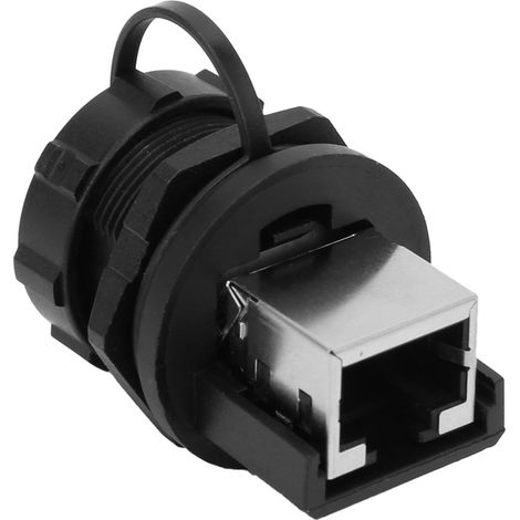Lot de 2 connecteurs RJ45 à 180° pour montage sur panneau extérieur, étanches IP67. (1/5)