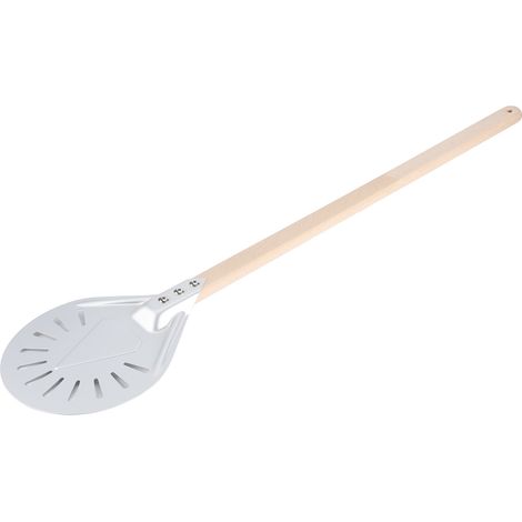 Pelle à pizza 60cm manche bois amovible, spatule ronde antidérapante pour cuisine, ustensile à pizza 7 pouces (1/5)