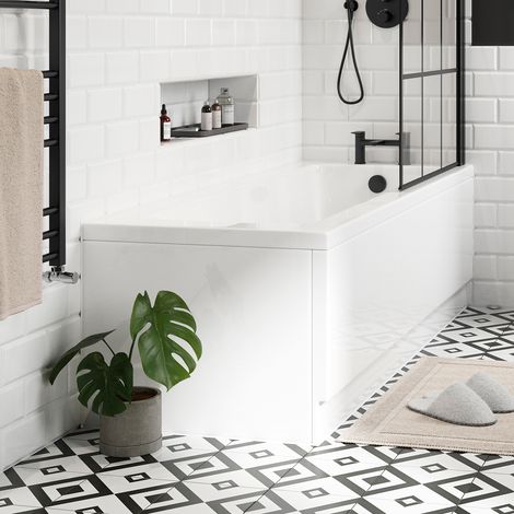 Signature Hermes Single Ended Rectangular Bath 1500mm x 700mm 0 Tap Hole (inc Leg Set) (1/5)
