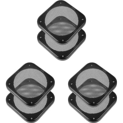 Protectores de rejilla para altavoces de coche, color negro, 6 piezas, fácil instalación. (1/2)