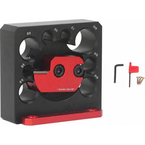 Gabarit de fraisage réglable pour tiges de bois rondes, diamètres métriques : 8 mm, 9 mm, 10 mm, 12 mm, 15 mm, 16 mm, 18 mm et 20 mm. (1/5)