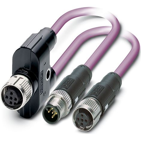 Câble BUS Phoenix Contact 5 conducteurs , M12 Mâle vers M12 x 2 Femelle, 300mm ( Prix pour 1 )