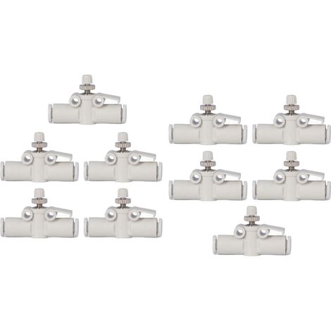 10 raccords de tuyau pneumatiques droits à connexion rapide en PVC pour vanne de régulation de débit d'air (1/5)