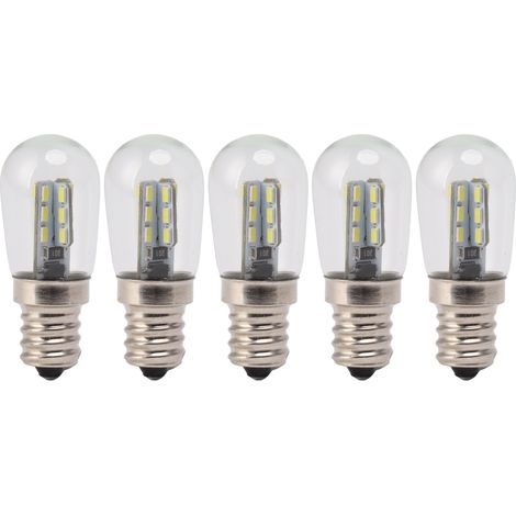 Lot de 5 ampoules LED E12 haute luminosité 120 V pour réfrigérateur avec 24 perles pour réfrigérateur