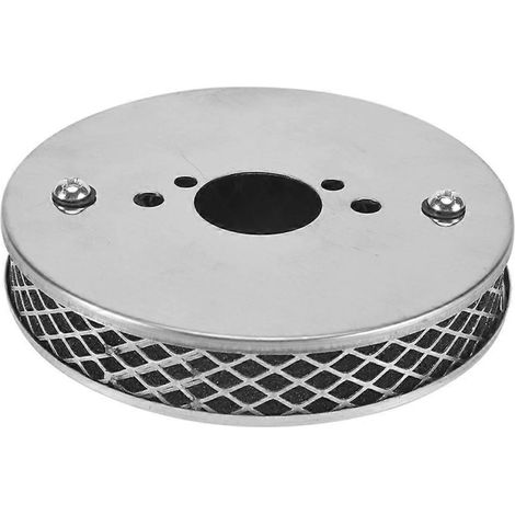 Filtro de aire plano cromado de alto flujo para automóviles, compatible con todos los carburadores de 1,25 pulgadas (14 x 3 cm). (1/2)
