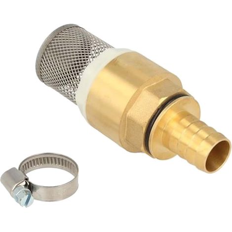 tecuro Saugfilter Set 3/4 Zoll - MS Fußventil mit Rückschlagventil, Saugkorb, Schlauchülle und Schlauchschelle (1/5)