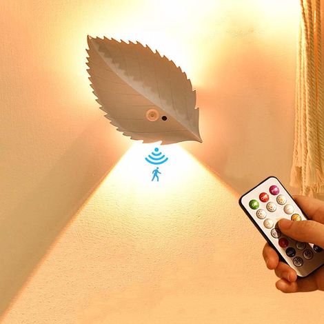 Applique murale LED rechargeable avec détecteur de mouvement - Lampe murale à intensité variable - Rechargeable avec 3 modes - 10 couleurs RVB - Lampe de décoration murale - Éclairage vers le bas (1/5)