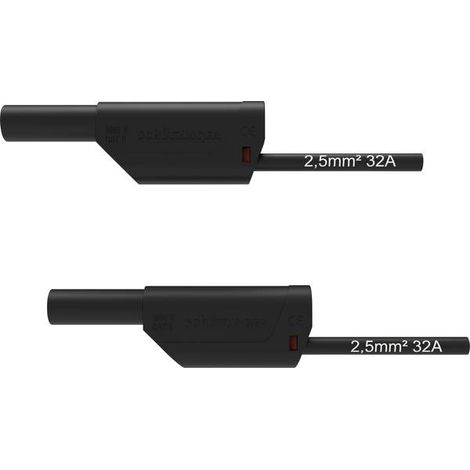 Schützinger  VSFK 8500 / 2.5 / 50 / SW Puntali di sicurezza [Spina 4 mm - Spina 4 mm] 50.00 cm Nero 1 pz.