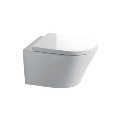 BERNSTEIN - Inodoro suspendido Blanco brillante 36x53x34cm (LxAnxAl) sin borde ni cantos, asiento de cierre suave - 1088R Con luz nocturna LED estándar