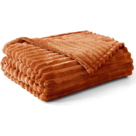 Couverture Fourrure Lapin - 150 x 200 cm - Double Face Flanelle - Pour Canapé Lit Climatisation Voiture - 1 Pièce (1/5)