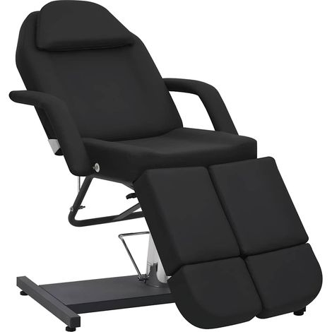 vidaXL Chaise de traitement de beauté Similicuir Noir 180x62x78 cm (1/4)