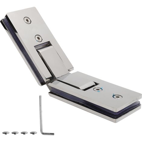 Pince de porte de salle de bain à 135 degrés, support de fixation en acier inoxydable pour verre, pour salle de bain de maison ou d'hôtel. (1/5)