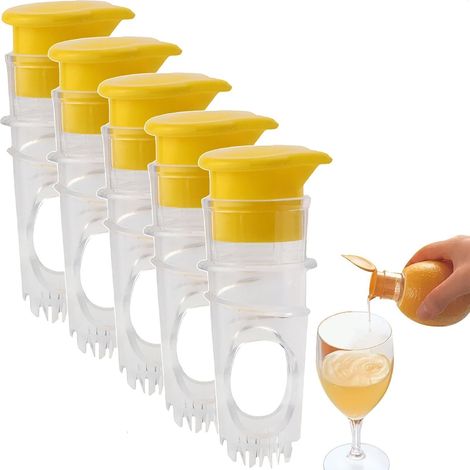 5 Presse-Citrons Manuels, Presse-Citron Manuel Portable, Presse-Agrumes Manuel et Verseur de Citrons, Presse Citron, Presse-Citron en Plastique, pour la Maison, le Camping et les Pique-Niques (1/5)