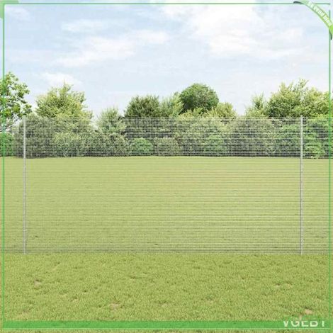 Clôture acier argent avec poteaux 1,6 x 10 m - kit 20 poteaux, rouleau, vis et boulons (1/5)