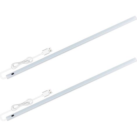 Lámpara de escritorio LED USB de 2 x 5 V con interruptor táctil y sensor de movimiento, 50 cm, para estudio, debajo de armarios y cocina.