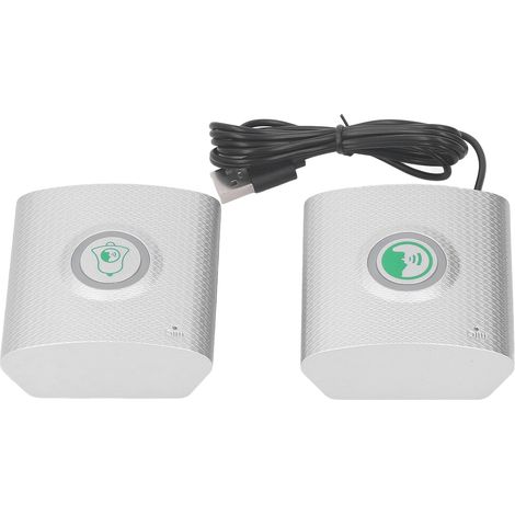Sonnette vocale sans fil, interphone bidirectionnel, pour intérieur et extérieur, système de sécurité pour la maison, l'hôpital et le bureau (argenté). (1/5)