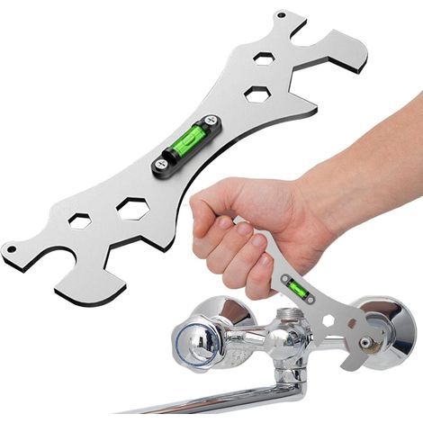 Llave para ducha, llave angular autonivelante especial, llave de boca fija con rodillo, llave portátil para reparación de baños, para tornillos hexagonales de 8 mm, 10 mm, 12 mm, 14 mm, 17 mm, 23 mm y (1/5)