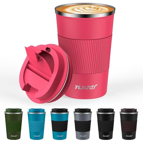 Tlater Kaffeetasse Edelstahl 380ml Isoliert To Go Becher Auslaufsicher (1/5)