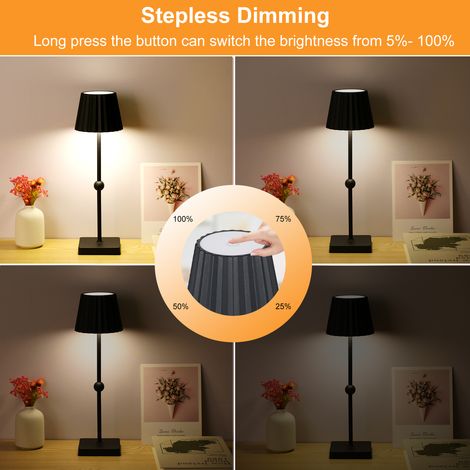 Lampe de bureau rechargeable pour chambre à coucher, protection des yeux, lampe de chevet, veilleuse ambiante tactile