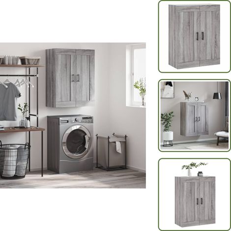 Armoire murale sonoma gris 69,5x34x90 cm bois d'ingénierie - Armoire Murale - Meuble Rangement - Armoire Suspendu - Buffet - Étagère Murale (1/5)