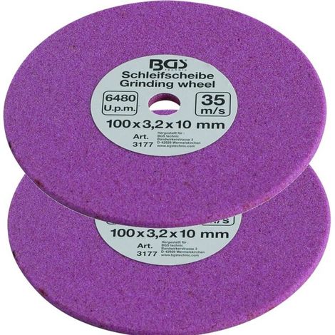 Meule - 100 mm - 3,2 mm - Pour Affûteuse De Chaîne De Tronçonneuse - Compatible 1/4 0,325 3/8 - Lot De 2 (1/2)