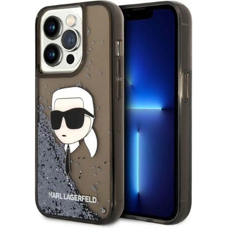 Karl Lagerfeld Liquid Glitter NFT Karl's Head - iPhone 14 Pro Max Hülle (Schwarz) (1/5)