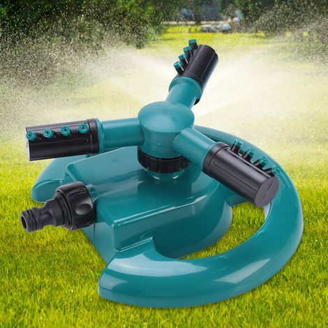 360° Rotating Hose Sprinkler with 3 Arms, Automatic Lawn Sprinkler, Wide Coverage, Lawn Sprinkler, Green (1/5)