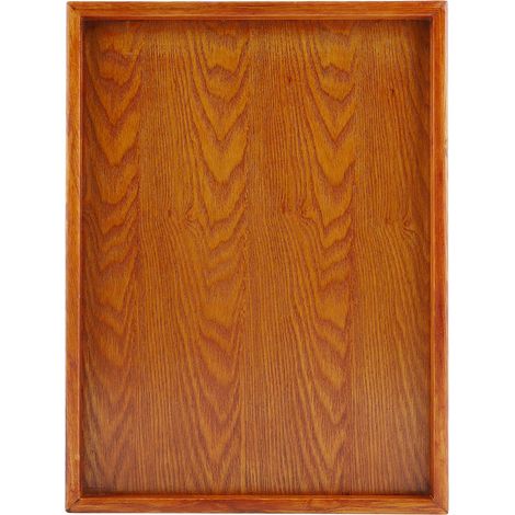 Plateau de service rectangulaire en bois pour thé, snacks et rangement - 22x15cm - Hôtel et maison (1/5)