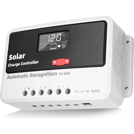 1 Régulateur de charge solaire 30 A, tension 12 V/24 V, écran LCD, compatible lithium, système photovoltaïque