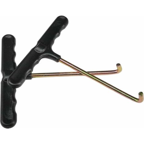 DEESSE SHOP - 2 pièces ressorts de Trampoline outil de traction crochet en T incassable ressort crochet main outil de traction pour accessoires de Trampolines (1/5)