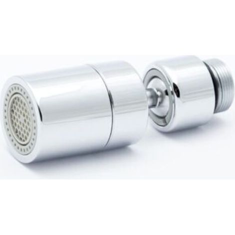 Mousseur Aérateur métal compatible Robinets IKEA M18.5. 2 modes/jets. Pivotant à 360 degrés et inclinable 80°. Filtre intégré