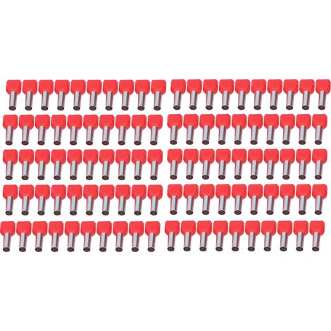100 pièces Embouts de câble isolés 2 Pin Fiche Cuivre Manchon de sertissage AWG 10 6,0mm² TE6014 (1/5)