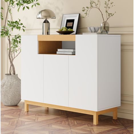 Madia 3 ante con vano a giorno bianca 120,5 cm OKMYHOME (1/5)