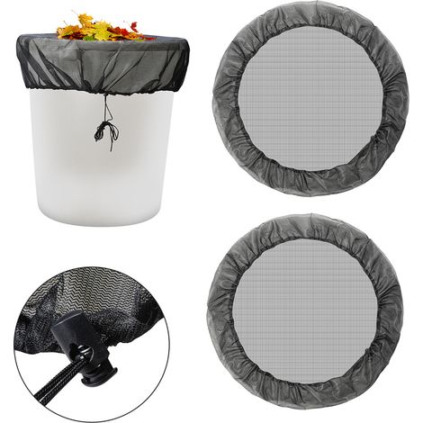 Wolketon Filet pour tonneau de pluie 95 cm, lot de 2 – Filet de protection avec cordon de serrage, réglable, protection contre les feuilles mortes et les moustiques (1/5)
