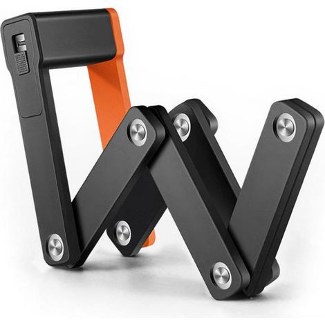 Antivol compact pliable pour vélo, chaîne antivol robuste avec 3 clés pour vélo, vélo électrique/trottinette (1/5)