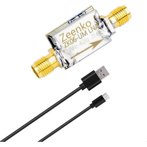 Amplificateur à faible bruit ZEENKO ZK06-UM, large bande 10 MHz - 6 GHz, gain de 21 dB, utilisé pour le préamplificateur TinySA Ultra 5,8 GHz (1/5)