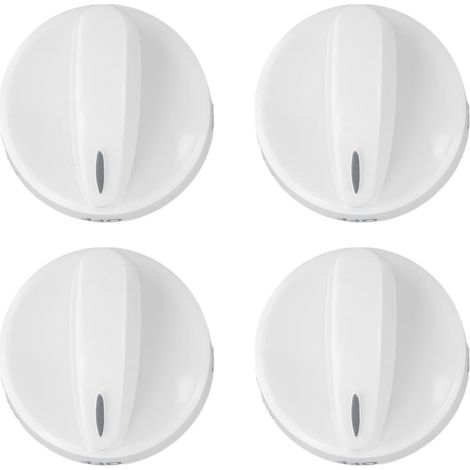 Lot de 4 boutons de contrôle blancs de rechange pour four à gaz Kenmore, pièce 316442512 AP4327159 1465863, boutons de brûleur en plastique résistant à la chaleur pour application de (1/5)