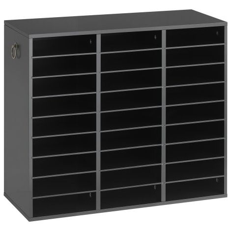 Trieur de Documents de Bureau en Bois avec 27 Compartiments, Noir (1/3)