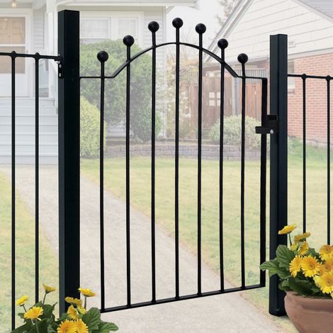 3ft Wrought Iron Garden Gate, Black (1/5)