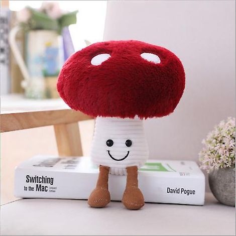 Peluche Champignon 26,7 cm, Coussin en peluche champignon mignon et amusant pour enfants ou décoration intérieure (Champignon rouge, taille moyenne) (1/5)