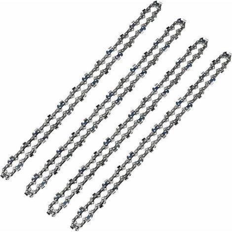 pair Lot de 4 Chaînes Tronçonneuse 52 Maillons Pas 3/8 LP Jauge 050 1.3mm Faible Rebond Pour Guide 14 Pouces 35 cm (1/4)