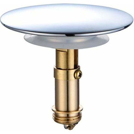 Bonde clic-clac pop-up 66 mm pour lavabo de salle de bain, lavabo de cuisine, lavabo de salle de bain, bouchon en laiton massif plaqué chrome (1/4)