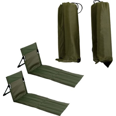 Chaise Longue Pliable Extérieur Alliage Aluminium Tissu Oxford – Portable Sol Plage Pelouse Jardin Camping, Vert OD 2 Pcs (1/5)