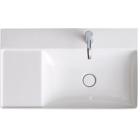 Duravit DURASQUARE lavabo senza troppopieno con rubinetto lavabo dritto 800x470mm monoforo bianco (1/4)