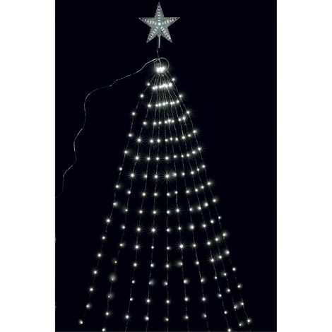 Puntale Luminoso per Albero di Natale a Stella con Cascata di Luci Led Luci per Albero di Natale Color Bianco Freddo
