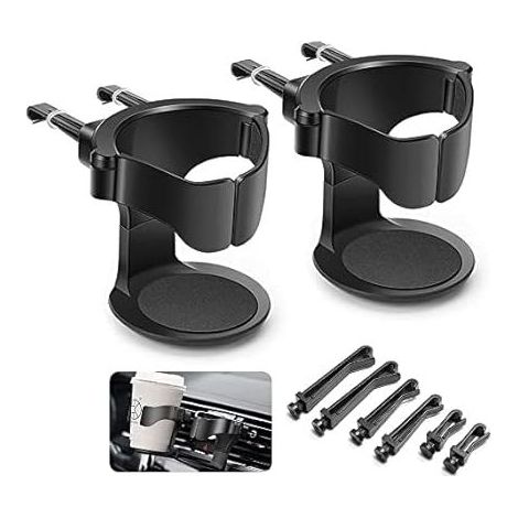 2PCS Porte Gobelet Voiture,Support Gobelet Voiture, Porte-gobelet de Voiture Réglable, pour Grille d'Aération de Voitures, Camions, Camping-Cars (1/5)